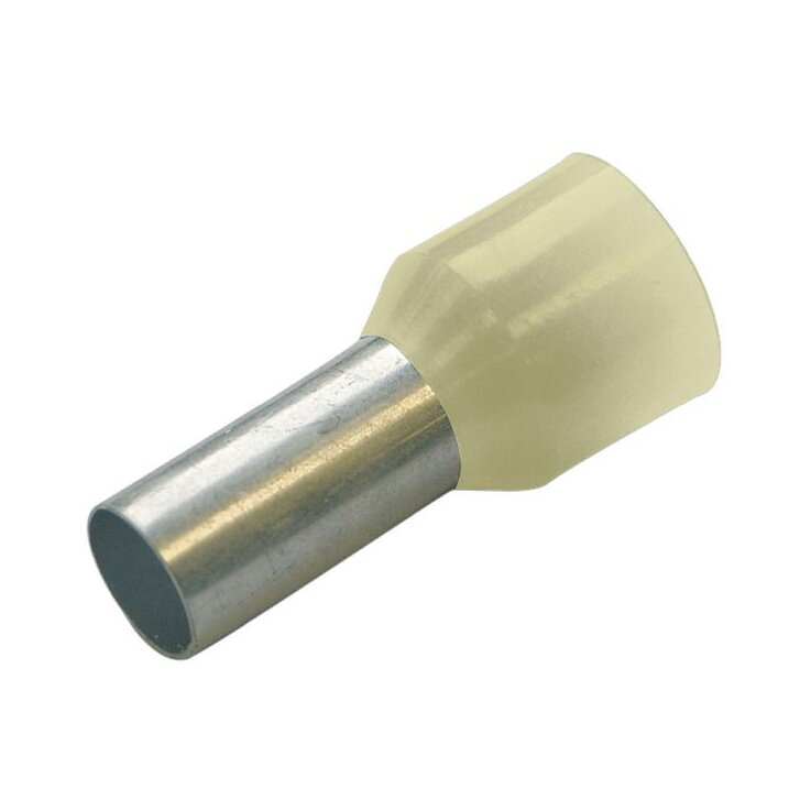 Haupa 270046 Aderendhülse, isoliert,  16 mm², 12 mm, elfenbein, 100 Stück
