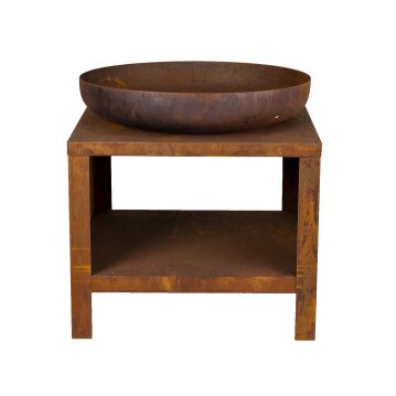 ESSCHERT DESIGN Feuerschale mit Holzfach, Ø 60 cm