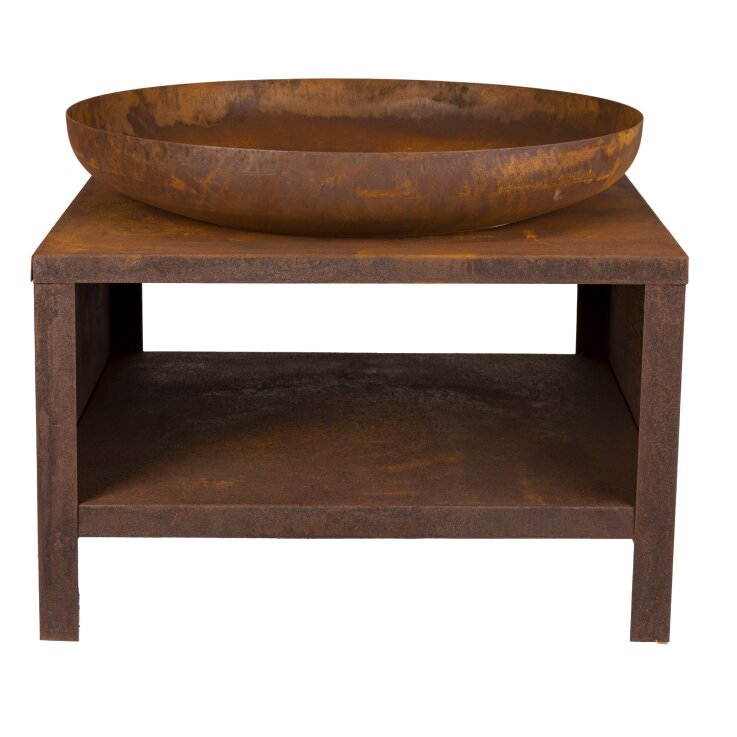 ESSCHERT DESIGN Feuerschale mit Holzfach, Ø 80 cm