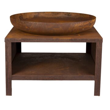 ESSCHERT DESIGN Feuerschale mit Holzfach, Ø 80 cm