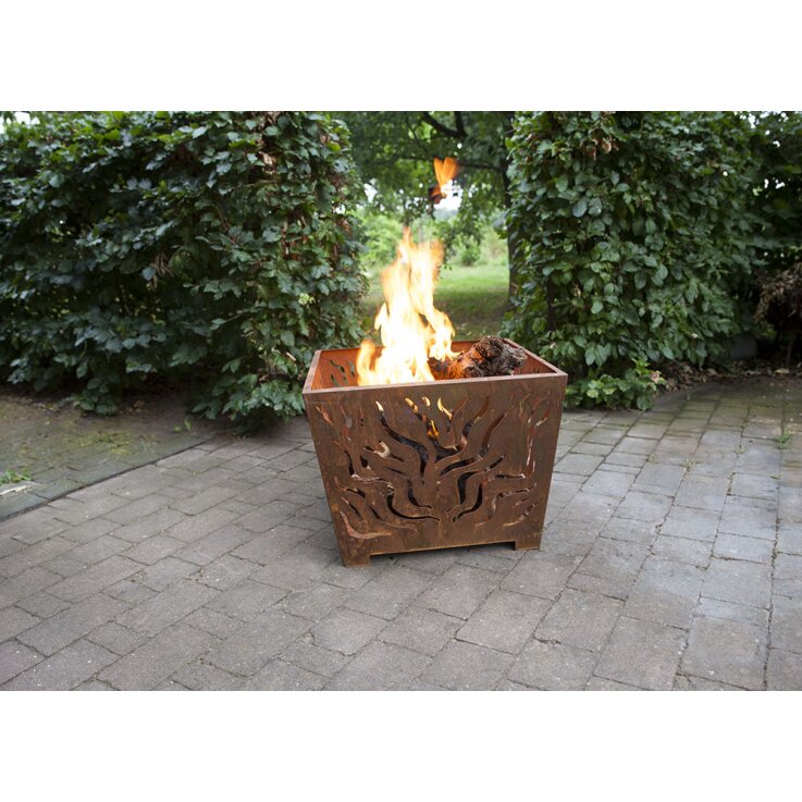 ESSCHERT DESIGN Feuerkorb quadratisch, rost