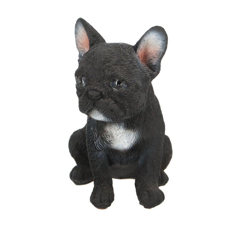 ESSCHERT DESIGN Deko - Figur Sitzender Welpe, Bulldogge, schwarz