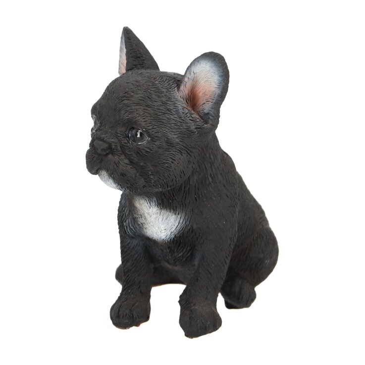 ESSCHERT DESIGN Deko - Figur Sitzender Welpe, Bulldogge, schwarz