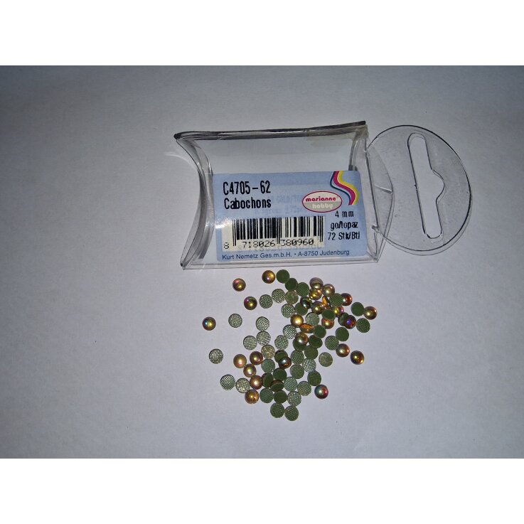 Strass Cabochon goldtopas 4 mm