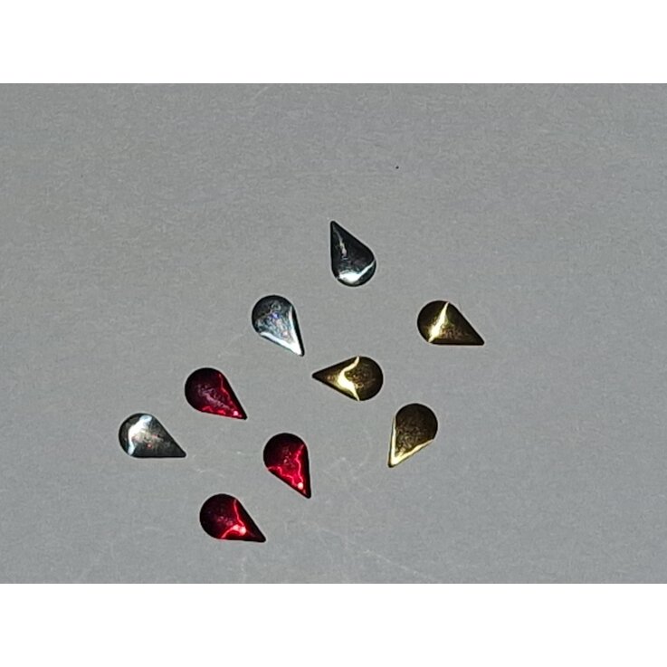 Strass Teardrop rot/silber/gold 3x6mm