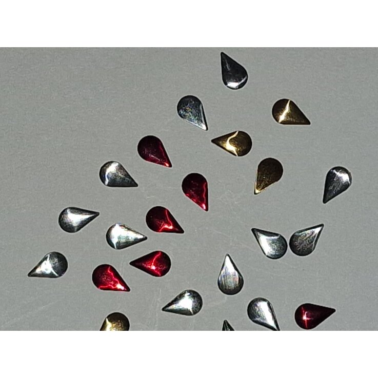 Strass Teardrop rot/silber/gold 3x6mm