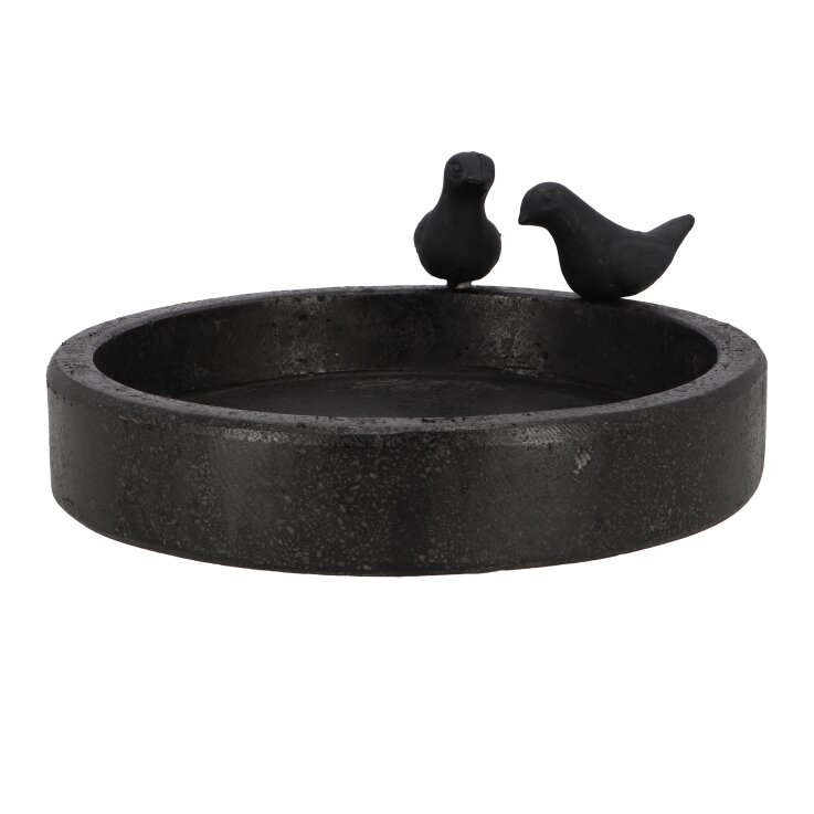 ESSCHERT DESIGN Vogeltränke aus Terrazzo, schwarz