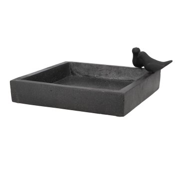 ESSCHERT DESIGN Vogeltränke aus Terrazzo, schwarz