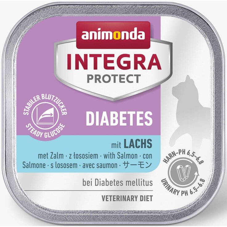 Katzen - Nassfutter ANIMONDA Integra Protect Diabetes Lachs, 16 x 100 g