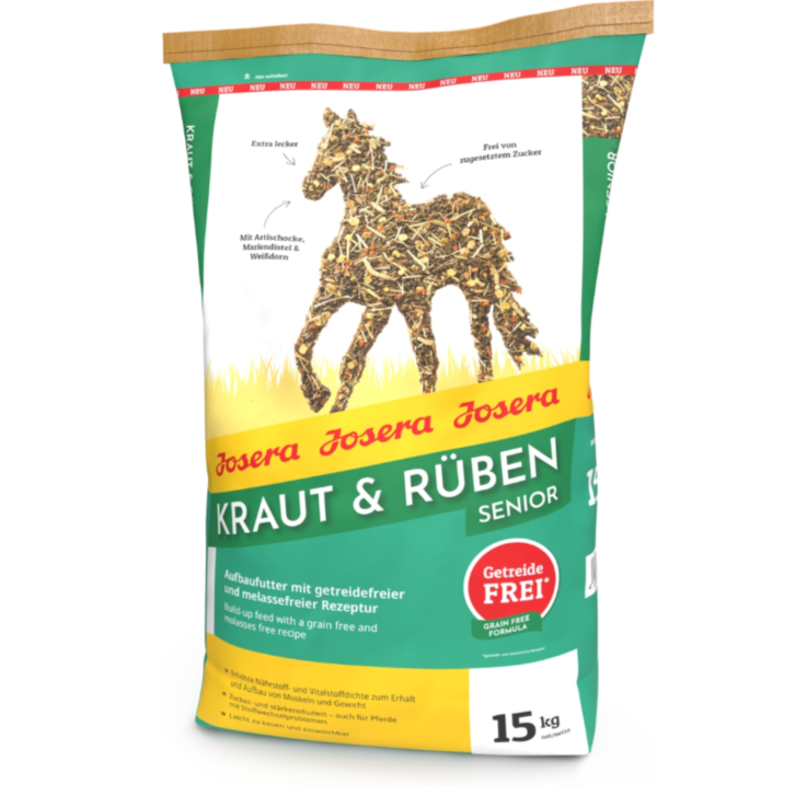 Pferde - Ergänzungsfutter JOSERA Kraut & Rüben Senior, 15 kg