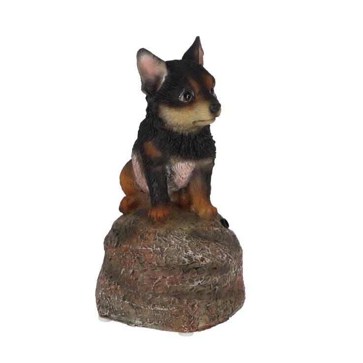 ESSCHERT DESIGN Deko - Figuren Begrüßungswelpen auf Stein mit Sound