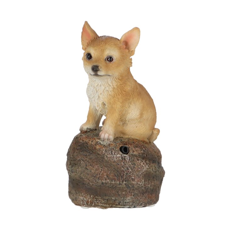 ESSCHERT DESIGN Deko - Figuren Begrüßungswelpen auf Stein mit Sound