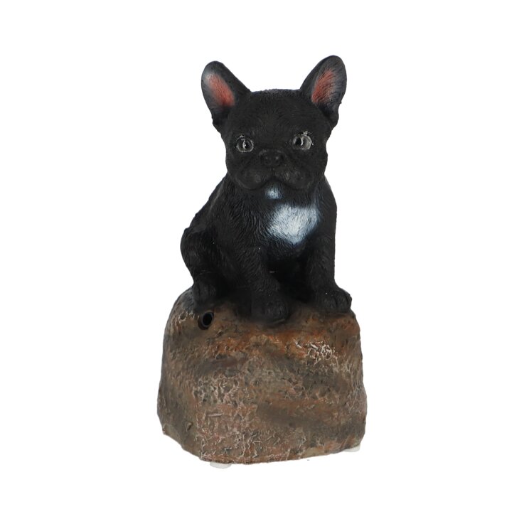 ESSCHERT DESIGN Deko - Figuren Begrüßungswelpen auf Stein mit Sound