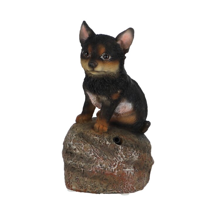 ESSCHERT DESIGN Deko - Figuren Begrüßungswelpen auf Stein mit Sound