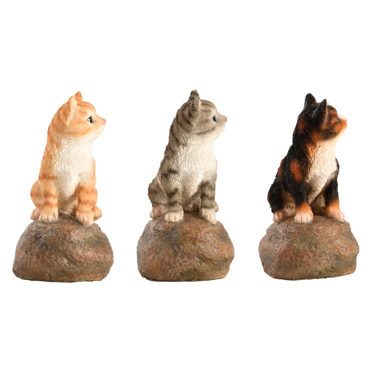 ESSCHERT DESIGN Deko - Figuren Begrüßungskätzchen auf Stein mit Sound