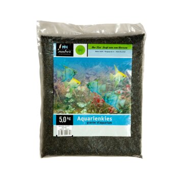 NUBER Aquarien - Plättchenzierkies Natur-Schwarz, 5 kg