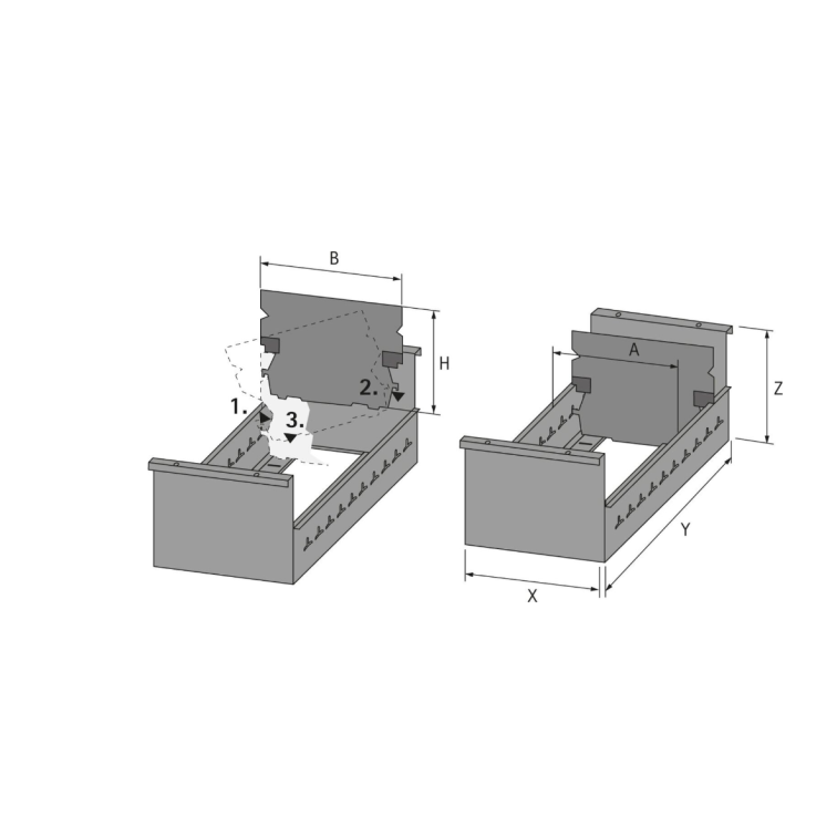 2 Stk. Hettich Schwenkstütze Systema Top 2000, Stahl A6Q