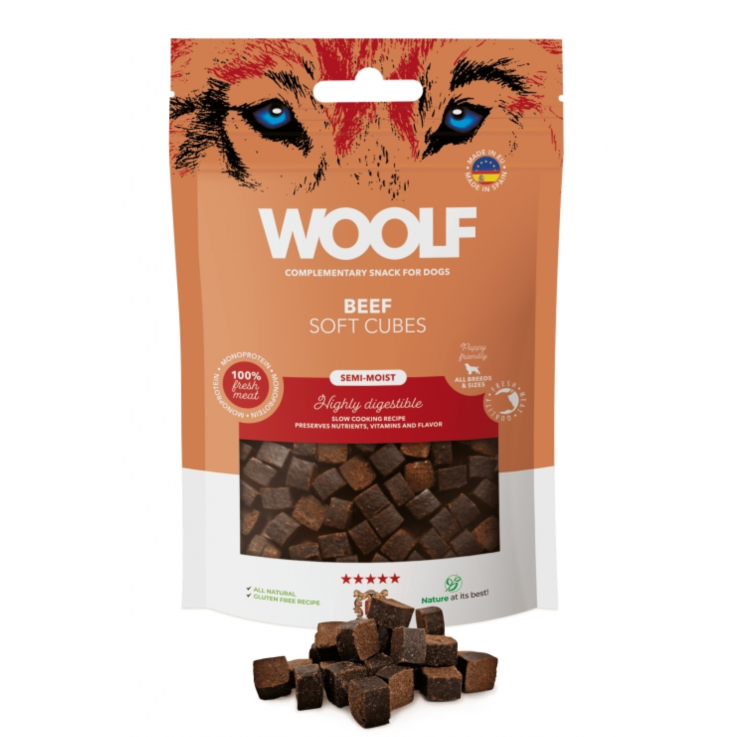Hunde - Snack WOOLF Soft Cubes, 100 g