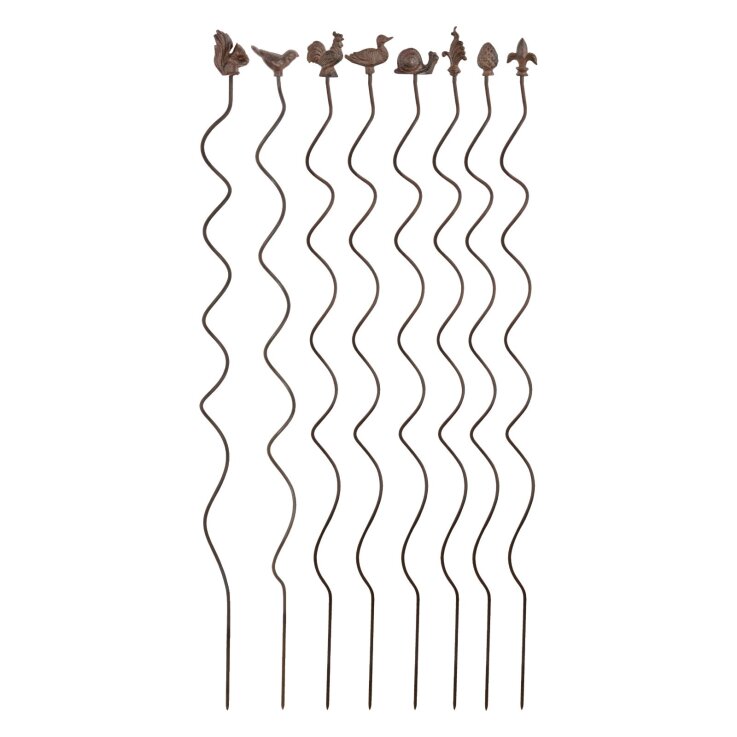 ESSCHERT DESIGN Spiral-Pflanzstäbe aus Gusseisen, braun, 125 cm, Ente
