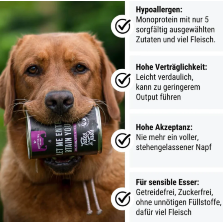 Hunde - Nassfutter TALES & TAILS "Let me ENTErtain you", 400 g