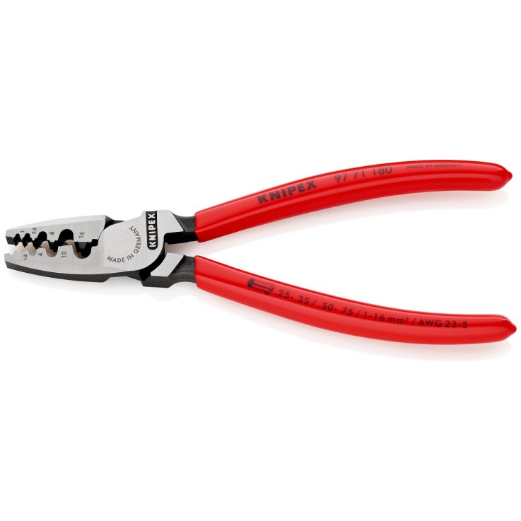 KNIPEX 97 71 180 Crimpzange fuer Aderendhuelsen