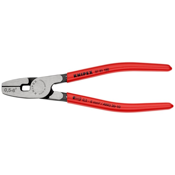 KNIPEX 97 81 180 Crimpzange fuer Aderendhuelsen