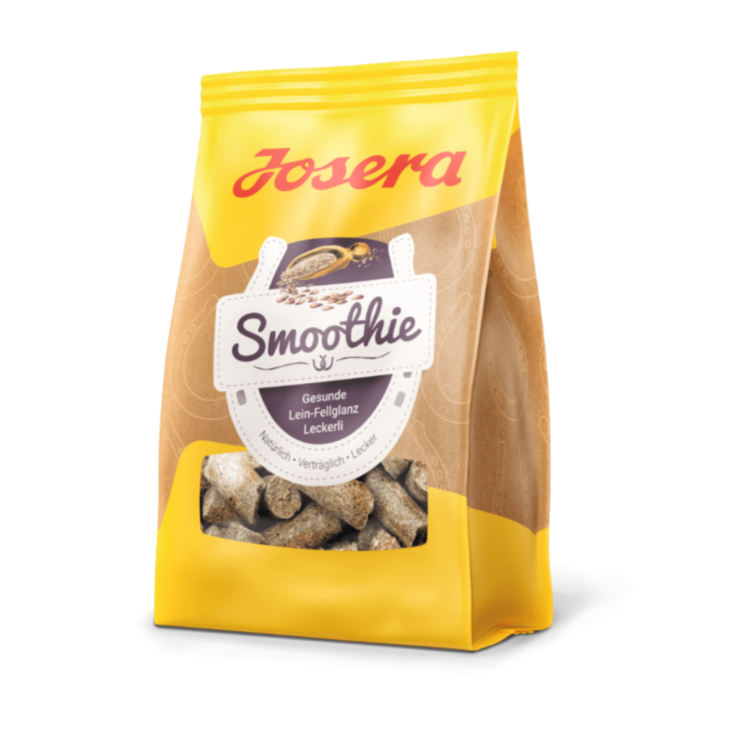 JOSERA Smoothie, Lein-Fellglanz-Leckerli für Pferde, 900 g