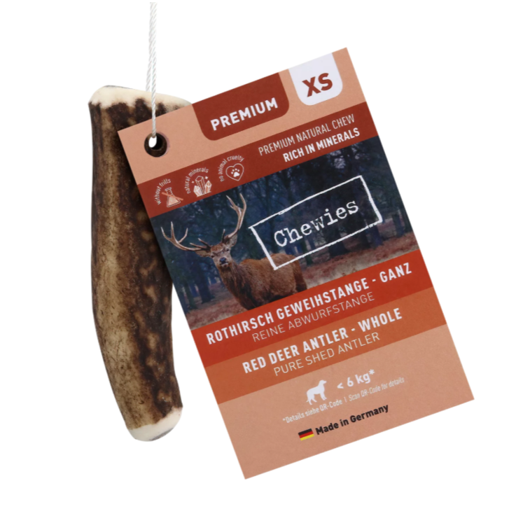 Hunde - Kauartikel CHEWIES Rothirsch-Geweihstange ganz