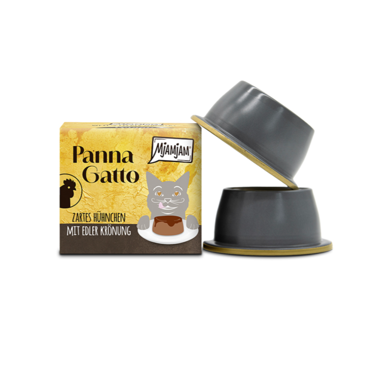 Katzen - Nassfutter MjAMjAM Panna Gatto - zartes Hühnchen mit edler Krönung, 2 x 80 g