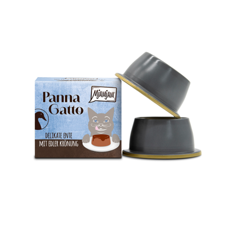 Katzen - Nassfutter MjAMjAM Panna Gatto - delikate Ente mit edler Krönung, 2 x 80 g
