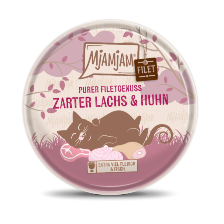 Katzen - Nassfutter MjAMjAM Purer Filetgenuss - zarter Lachs & Huhn, 80 g