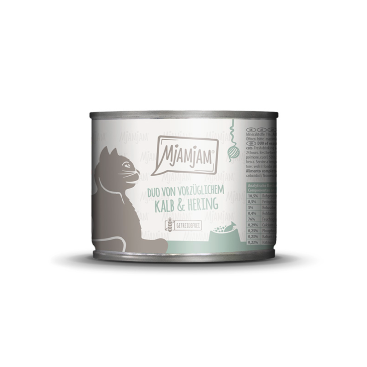 Katzen - Nassfutter MjAMjAM Adult DUO von vorzüglichem Kalb & Hering