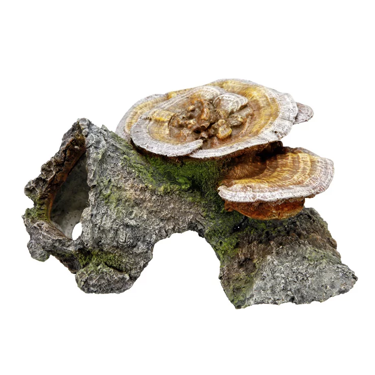 NOBBY Aqua Ornaments "HOLZHÖHLE MIT PILZEN", 18 x 19 x 10 cm