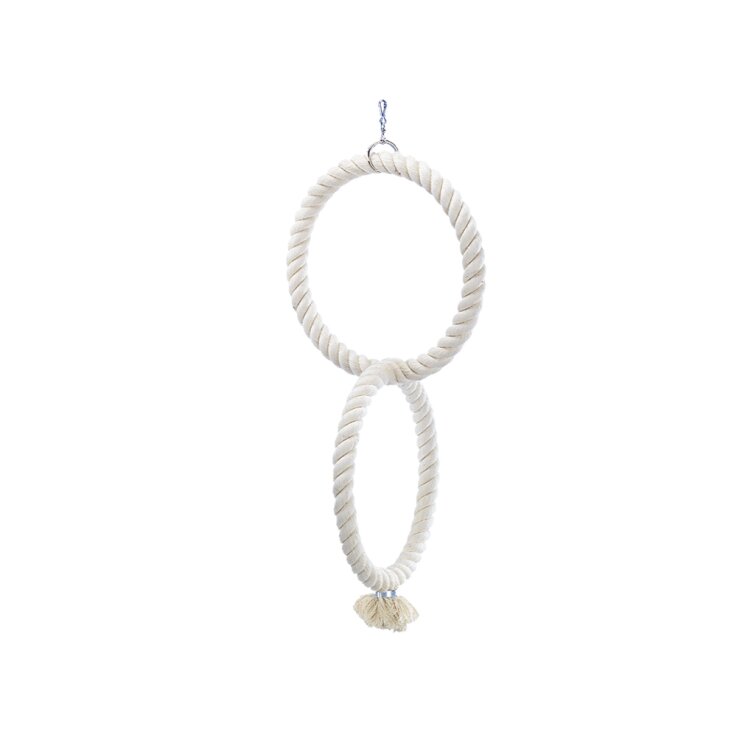 NOBBY Kletterringe aus Baumwolle für Papageien, weiß