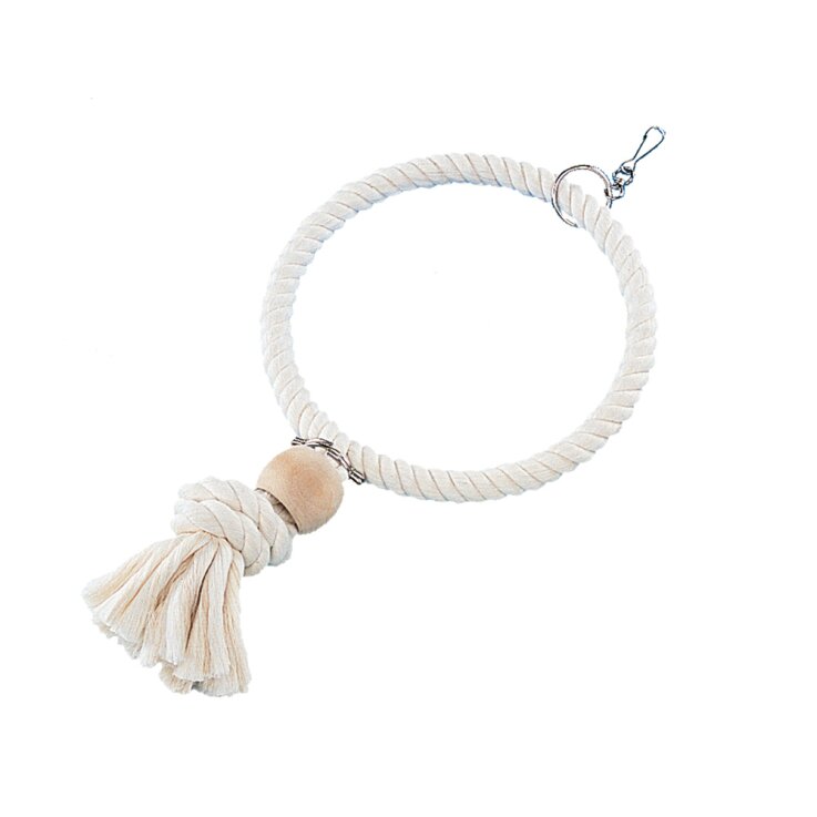 NOBBY Baumwollring mit Holzklotz, weiß, Ø 24/36 cm