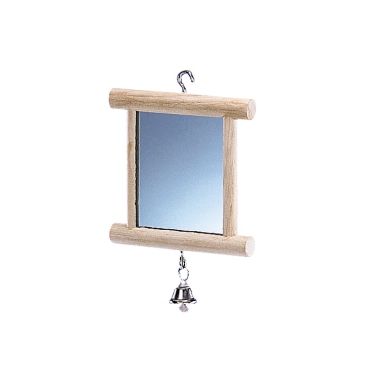 NOBBY Holzspiegel mit Glocke, 10 x 10 cm