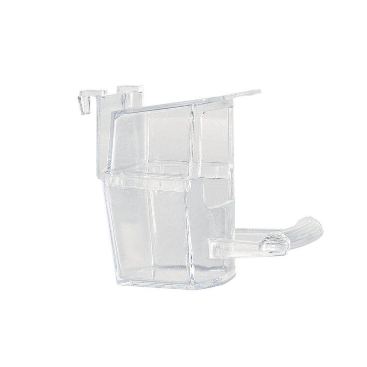 NOBBY Futternapf mit Sitzstange, transparent, 7 x 7,5 x 6 cm