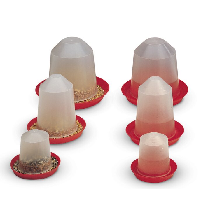 NOBBY Volieren Futterautomat, rot/transparent