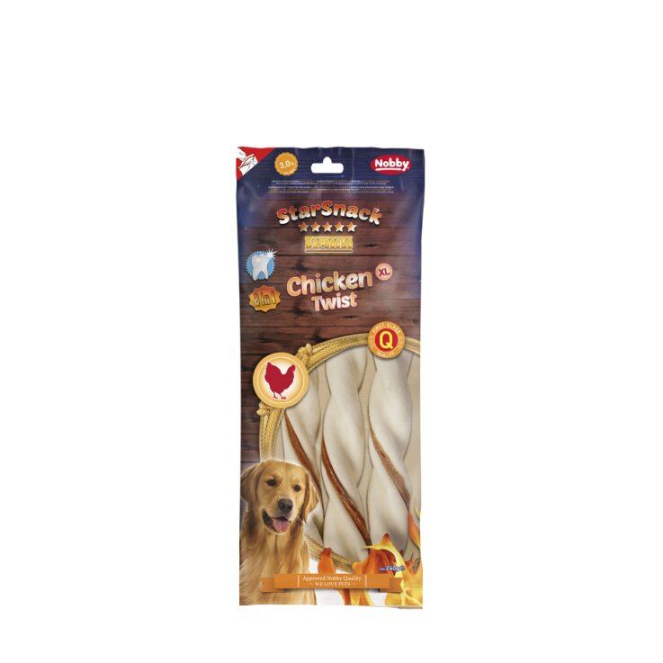 Hunde - Leckerli NOBBY StarSnack Barbecue Chicken Twist, XL, 25 cm
