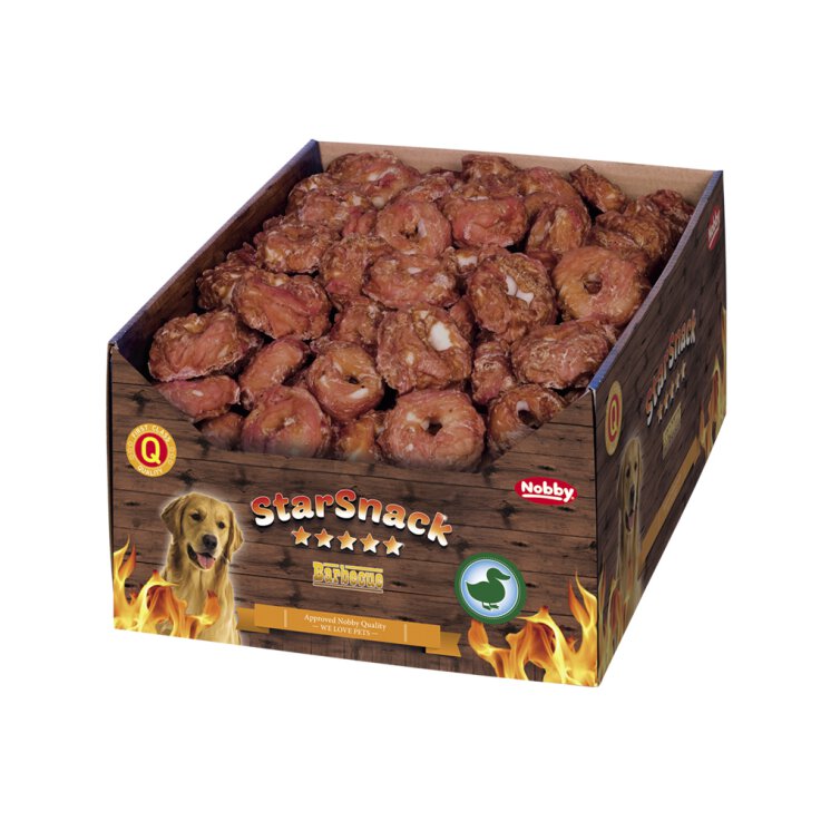 Hunde - Leckerli NOBBY StarSnack Barbecue Duck Donut, Ø 5 cm