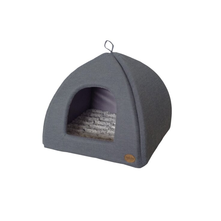 NOBBY Hunde- & Katzenhöhle "CACHO“, graublau, 40 × 40 × 35 cm