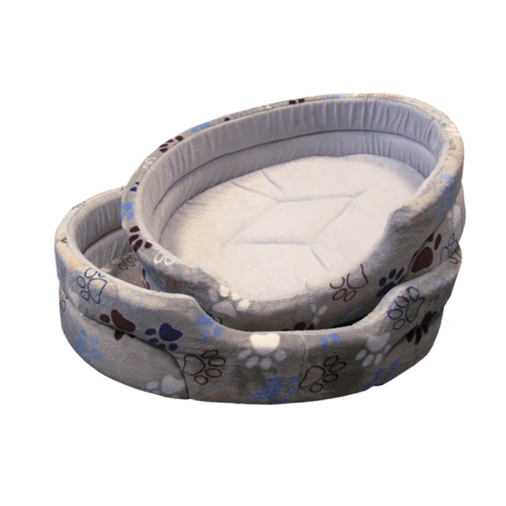 NOBBY Plüschbett oval Classic "LISSI", hellgrau, 45/55/65/75 cm