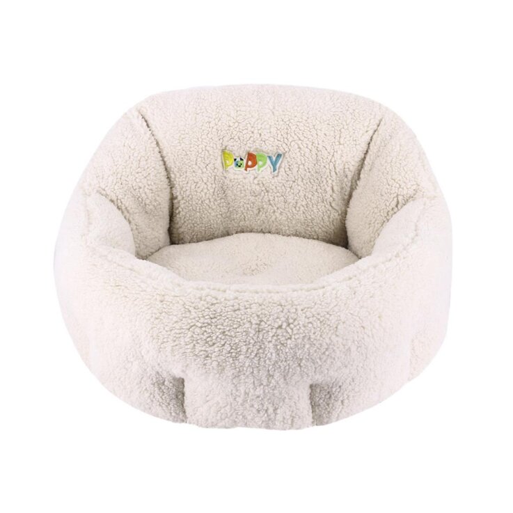 NOBBY Komfortbett oval "Puppy", elfenbeinfarbe, 50 x 45 x 32 cm