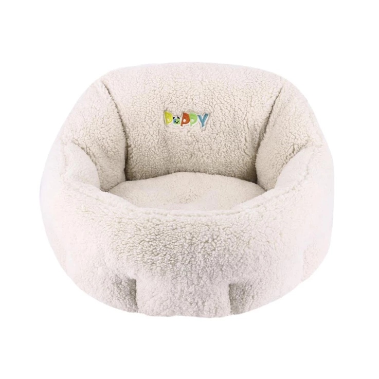 NOBBY Komfortbett oval "Puppy", elfenbeinfarbe, 50 x 45 x 32 cm