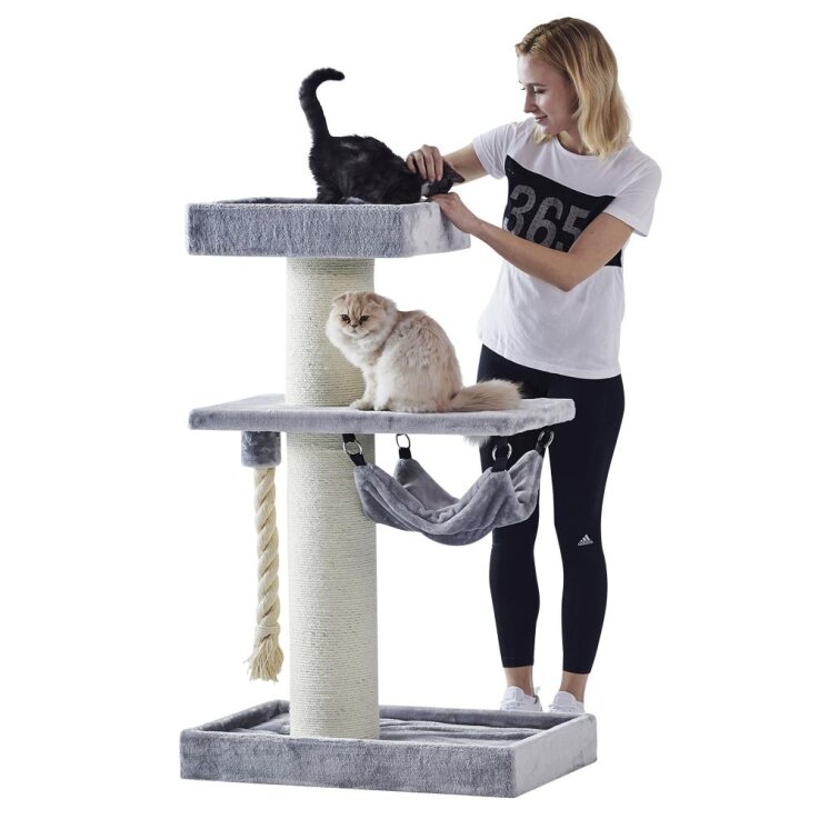 NOBBY Kratzbaum "SAMAR", grau, 130 cm hoch