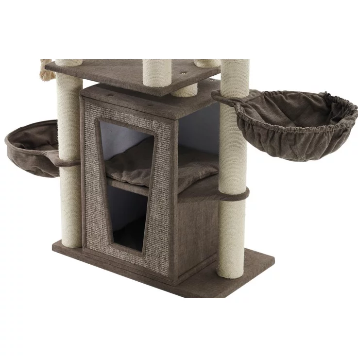 NOBBY Kratzbaum "HITAL", braun Leinenoptik, 157 cm