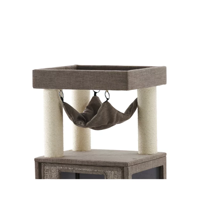 NOBBY Kratzbaum "KASIL", braun Leinenoptik, 100 x 50 x 203 cm