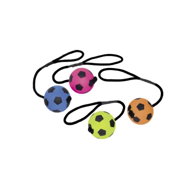 NOBBY Moosgummi Fu&szlig;ball mit Seil, L, &Oslash; 9 cm