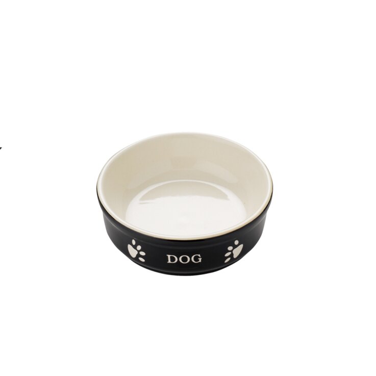 NOBBY Hunde Keramiknapf "DOG", schwarz/beige, S, 130 ml