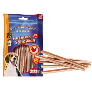 Hunde - Leckerli NOBBY StarSnack Soft Chicken Sandwich, 70 g